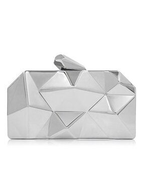 Metallic Evening Clutch Purse Geometric Wedding Cocktail Handbag